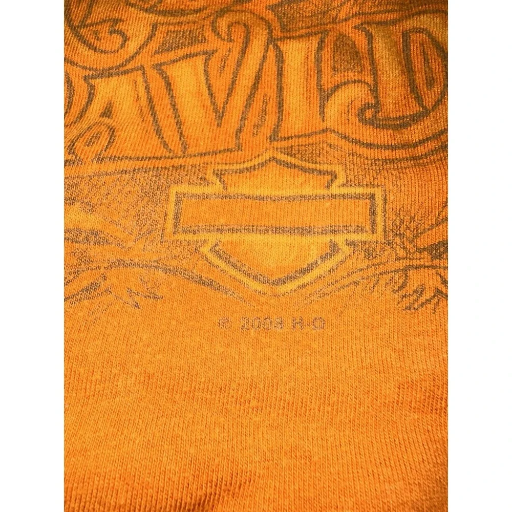 Harley-Davidson Orange T-Shirt Men's 2XL‎ Charleston, South Carolina Vintage Y2K
